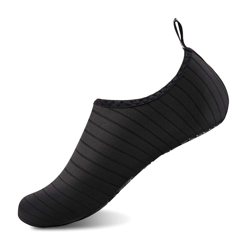 YALOX Water Shoes Women's Men's Outdoor Beach Swimming Aqua Socks Quick-Dry Barefoot Shoes Surfing Yoga Pool Exercise(Black,46/47EU), 13.5-14 Women/12-12.5 Men - Image 1